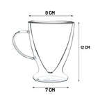 Double Wall Irish Glass Coffee Mugs 300 ML (Set of 2)