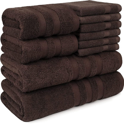 Towel Set - 2 Bath Towels, 2 Hand Towels and 6 Washcloths