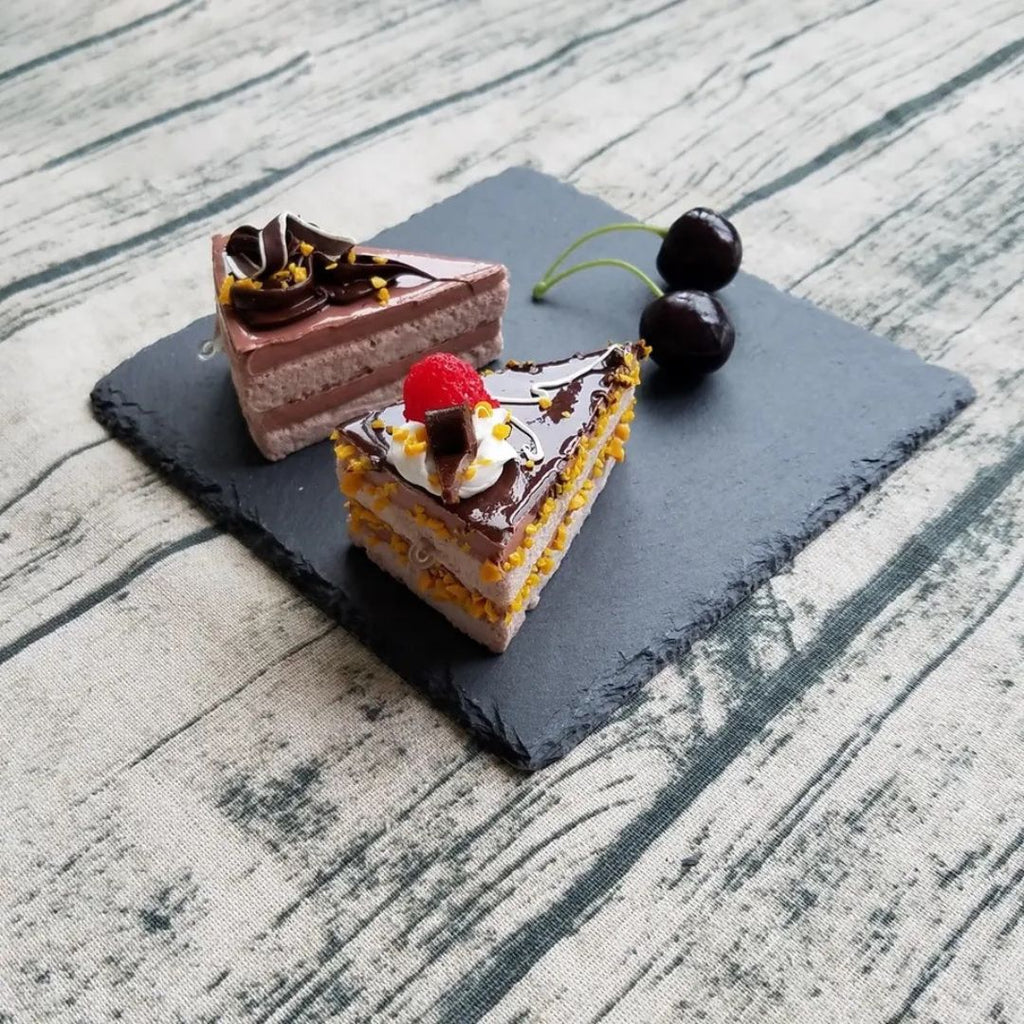 Natural Slate Gourmet Serving Plates – 4 Pack, 20x20cm
