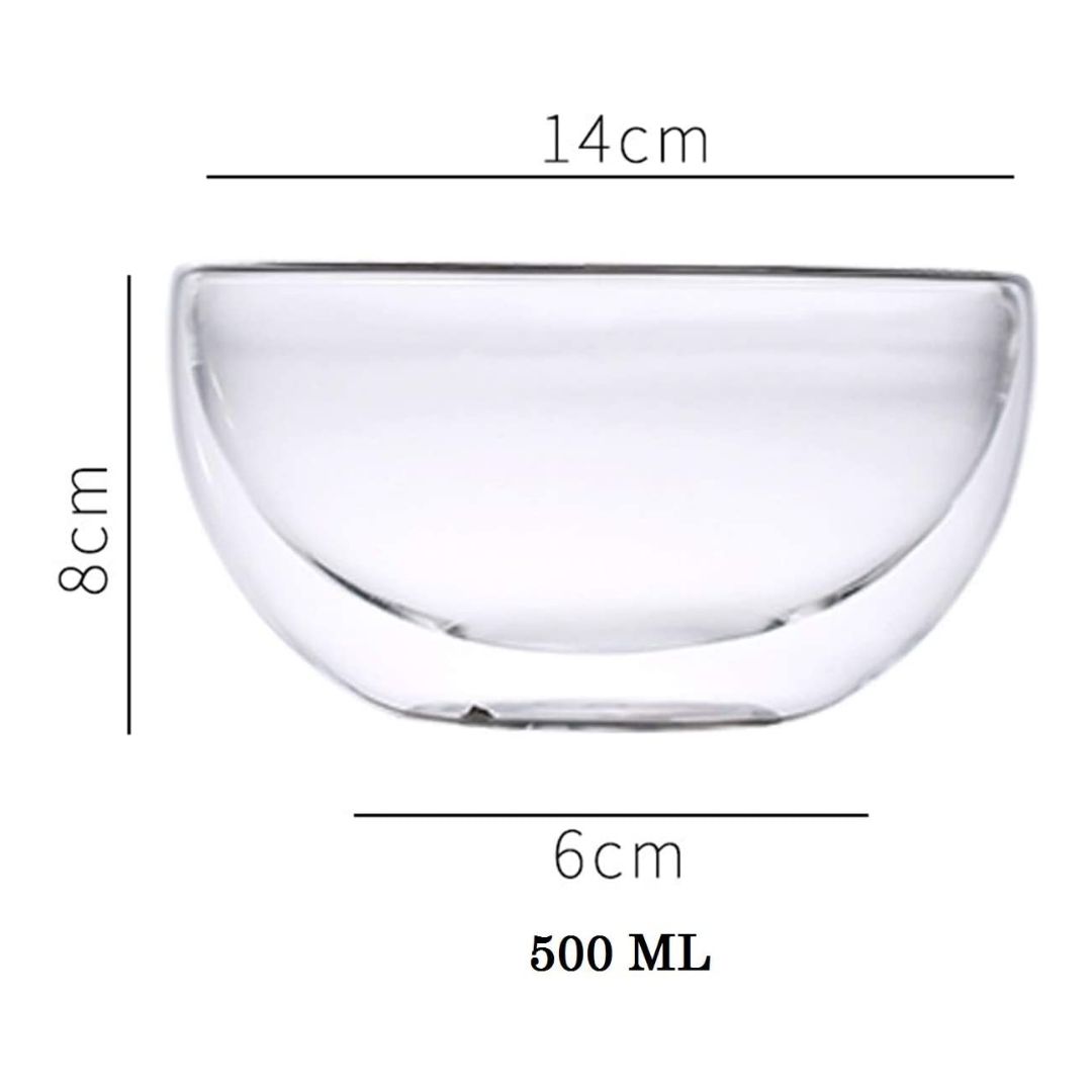 Double Wall Glass Salad & Soup Bowl 750ML – Set of 2