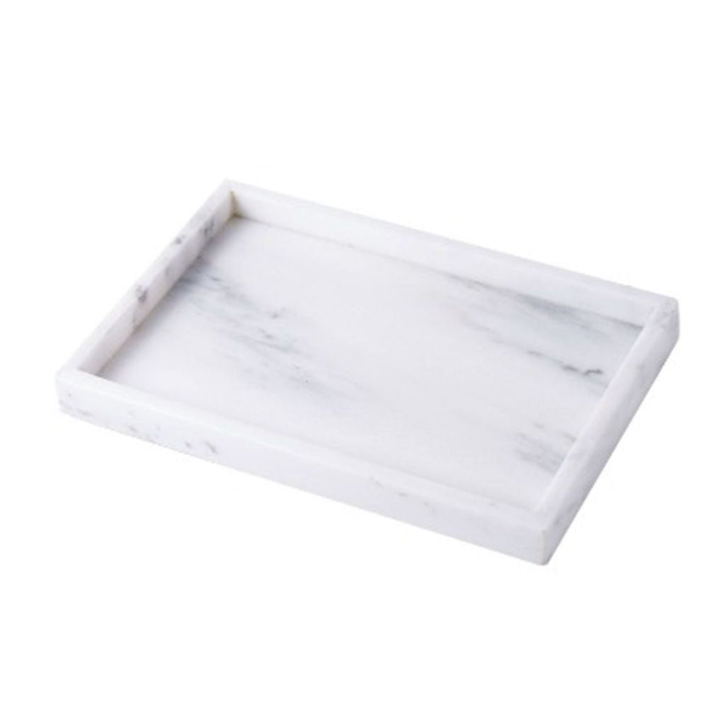 Rectangular Natural White Marble Stone Decorative Trinket Vanity Tray