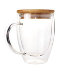 Ly Cà Phê Treo Tường Đôi Có Nắp Tre 350 ML