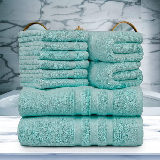 Towel Set - 2 Bath Towels, 2 Hand Towels and 6 Washcloths