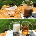 Double Wall Wave Design Glass Mug 250ML – Set of 2