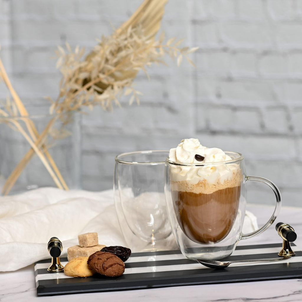 Double Wall Borosilicate Glass Mugs 350 ML (Set of 2)