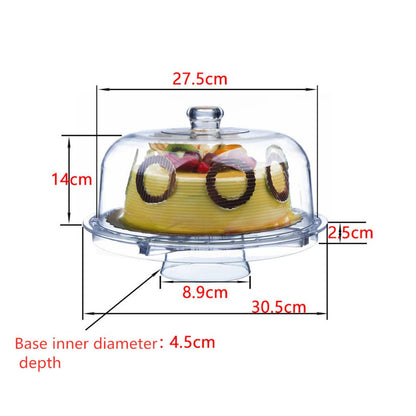 3 in 1 Acrylic Multi-Function Cake Stand With Dip Bowl