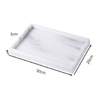 Rectangular Natural White Marble Stone Decorative Trinket Vanity Tray