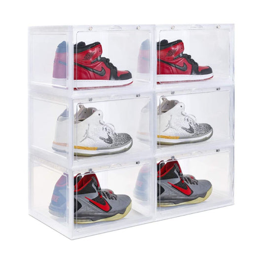 Shoe Storage Box, Side Open Organizer Boxes - Stores Shoes Size up to UK 46, Set Of 6