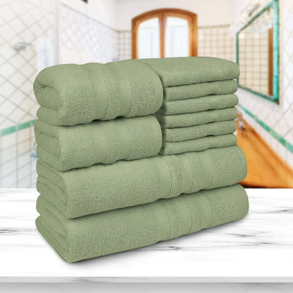 Towel Set - 2 Bath Towels, 2 Hand Towels and 6 Washcloths