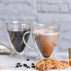 Double Wall Irish Glass Coffee Mugs 300 ML (Set of 2)