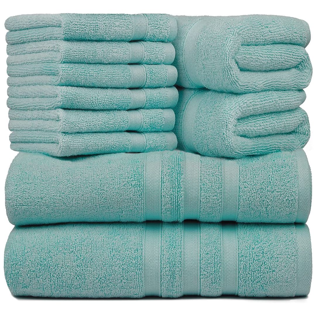 Towel Set - 2 Bath Towels, 2 Hand Towels and 6 Washcloths