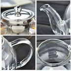 Glass Teapot 1500 ML With Heat Resistant Stainless Steel Infuser Tea Pot