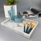 Rectangular Natural White Marble Stone Decorative Trinket Vanity Tray