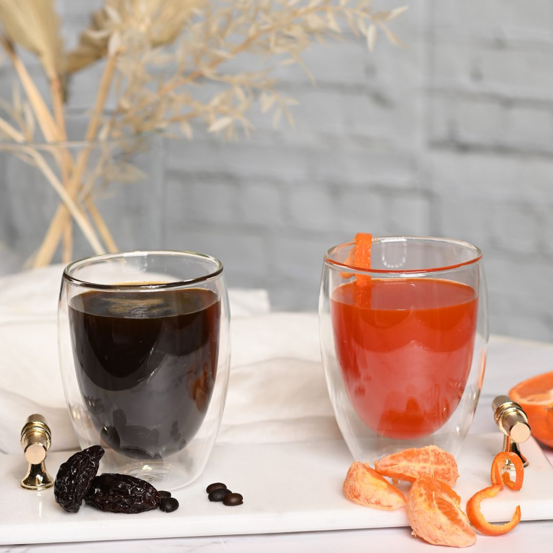 Heat Resistant 1500 ML Water Jug With Lid And Double wall Glass 350 ML (Set of 2)