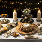 3-Tier Natural Slate Cake Stand with Chrome Loop