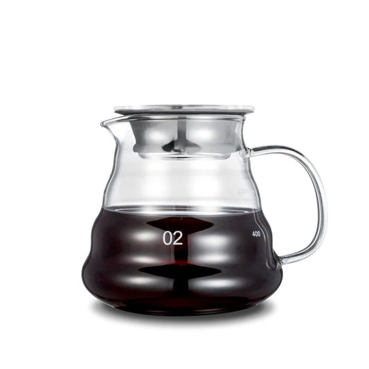 Heat Resistant Glass Coffee Server Pot For Pour Over Coffee Maker, Clear, 600ML