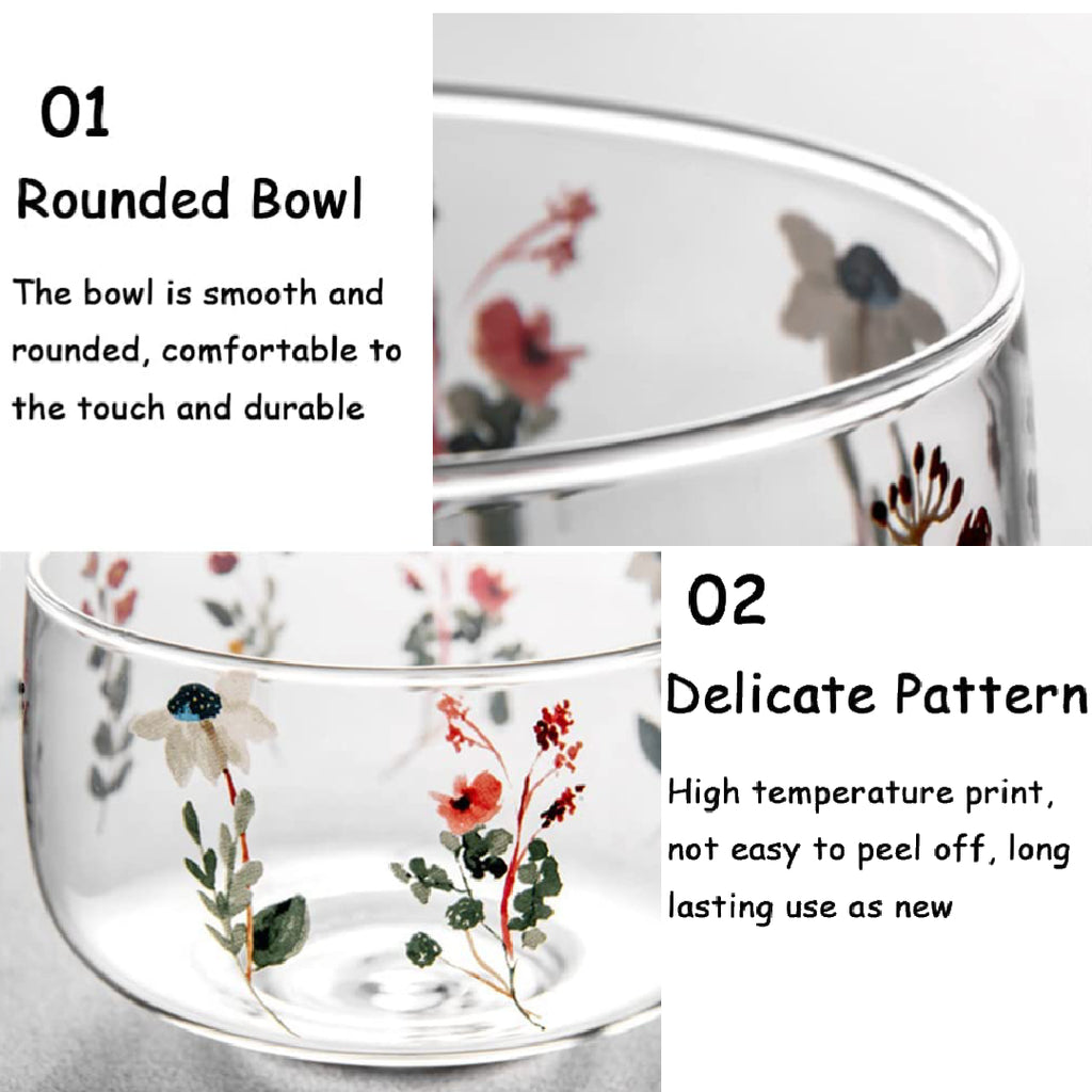 Japanese Floral Print Serving Bowls 650ML – Set of 2