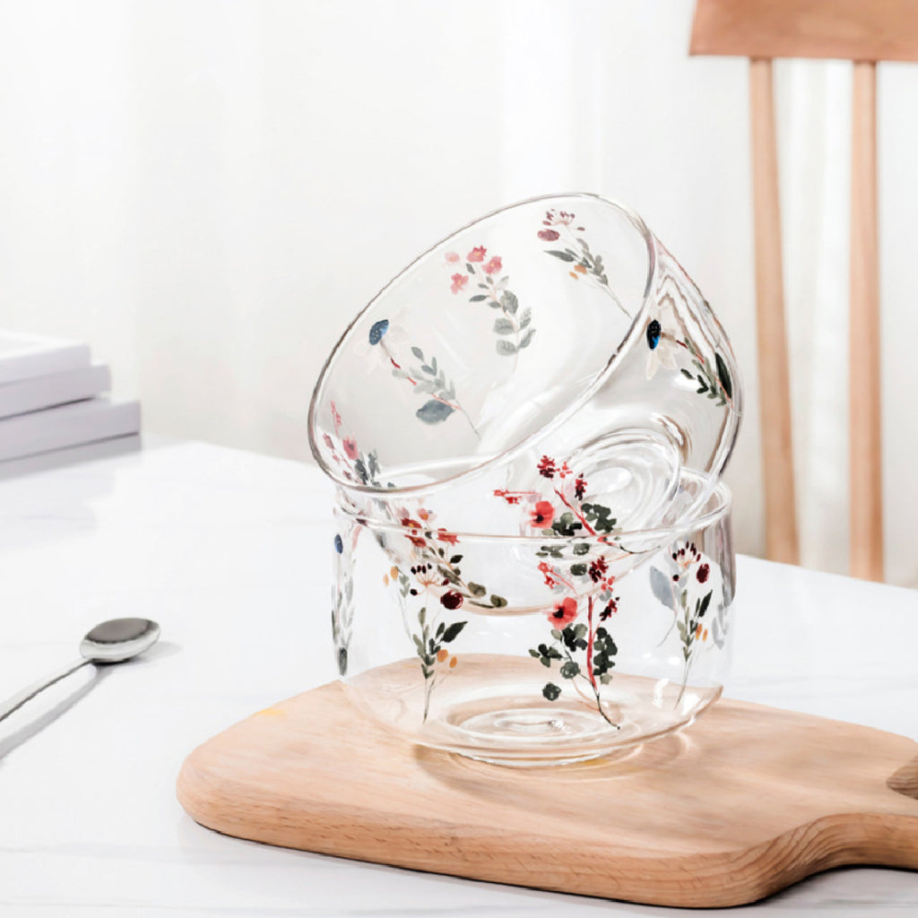 Japanese Floral Print Serving Bowls 650ML – Set of 2