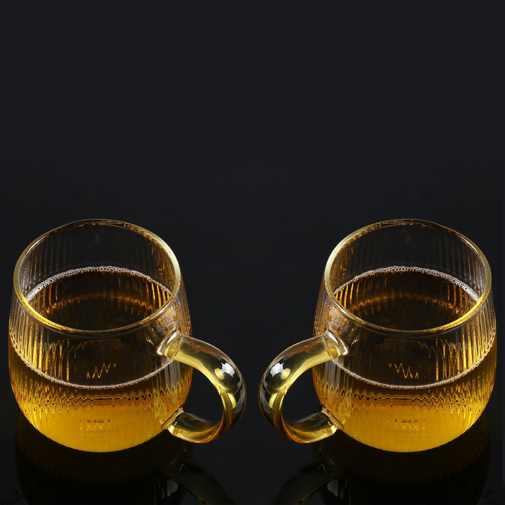Heat Resistant 1500 ML Glass Water Pitcher With Stainless Steel Strainer Lid And Glass Mugs 350 ML (Set of 2)
