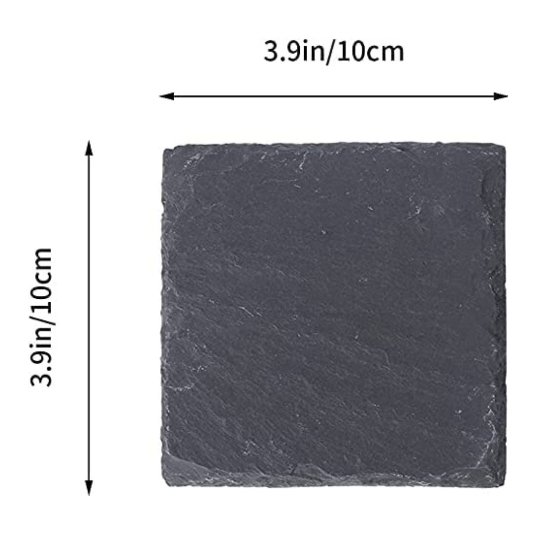 Natural Slate Square Coasters – Set of 6, 10x10cm