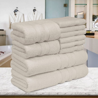 Towel Set - 2 Bath Towels, 2 Hand Towels and 6 Washcloths