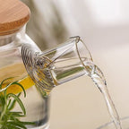 Glass Teapot 1000ML with Bamboo Lid and Removable Infuser, Perfect for Loose Leaf and Blooming Tea