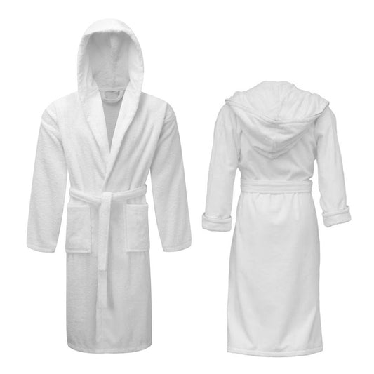 100% Cotton Hooded Bathrobe For Women and Men, (L/XL)