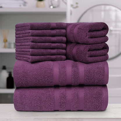 Towel Set - 2 Bath Towels, 2 Hand Towels and 6 Washcloths