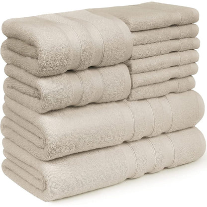 Towel Set - 2 Bath Towels, 2 Hand Towels and 6 Washcloths