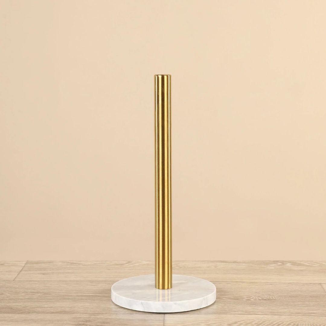 Gold Paper Tissue Towel Holder with Marble Base