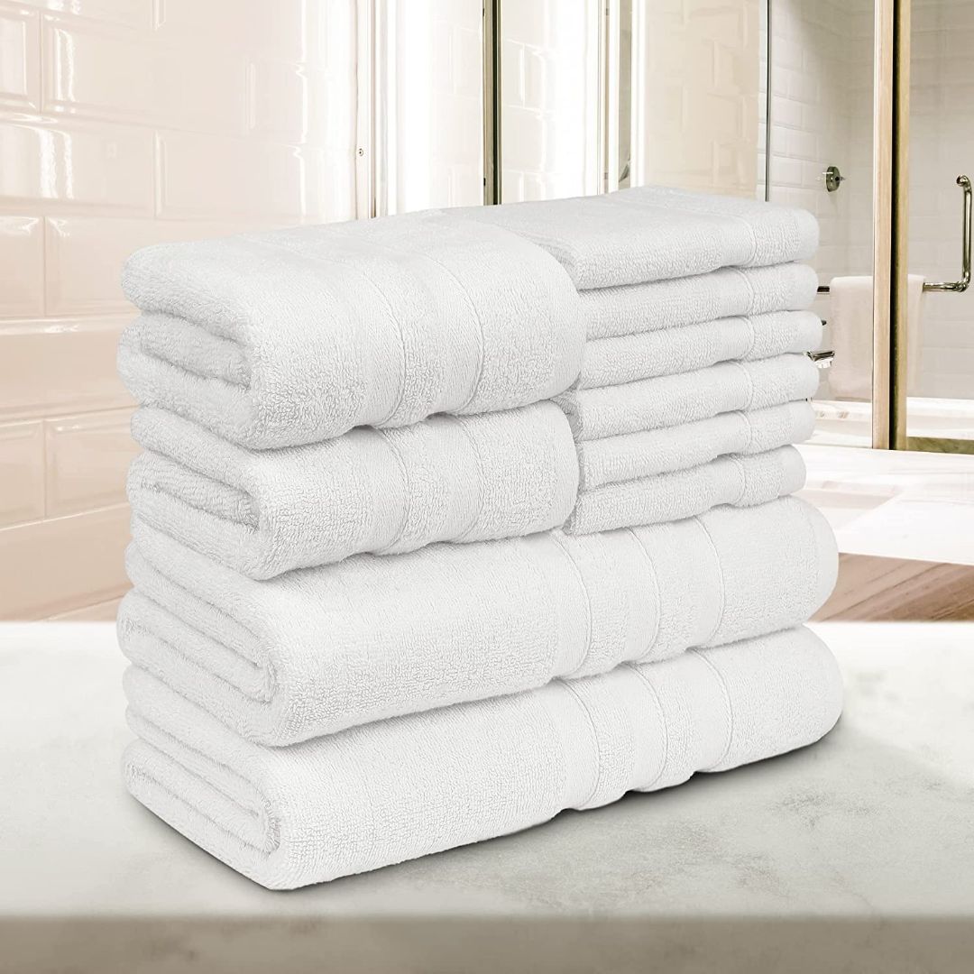 Towel Set - 2 Bath Towels, 2 Hand Towels and 6 Washcloths