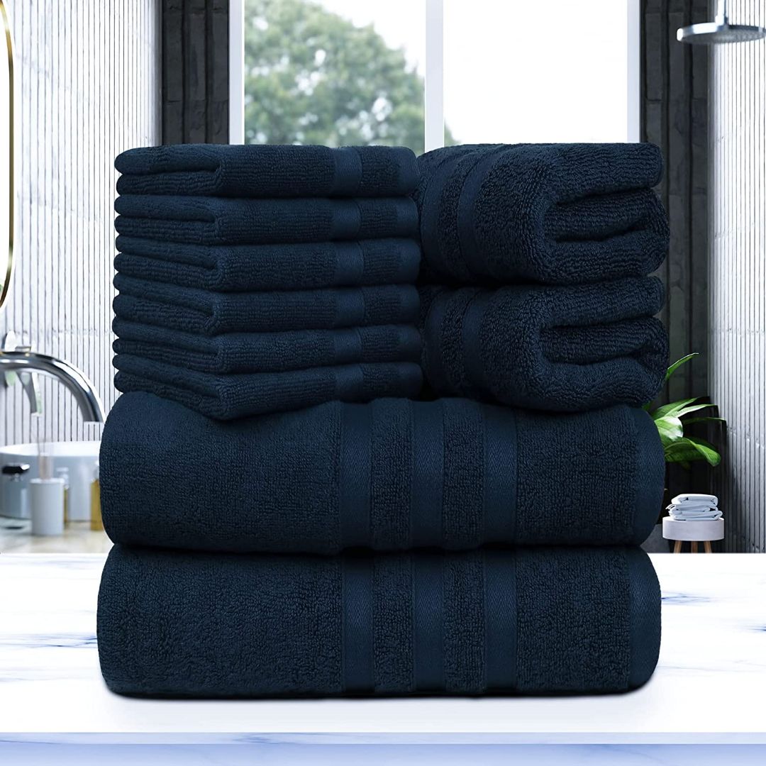 Towel Set - 2 Bath Towels, 2 Hand Towels and 6 Washcloths