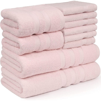 Towel Set - 2 Bath Towels, 2 Hand Towels and 6 Washcloths