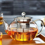 Glass Teapot 1500 ML With Heat Resistant Stainless Steel Infuser Tea Pot
