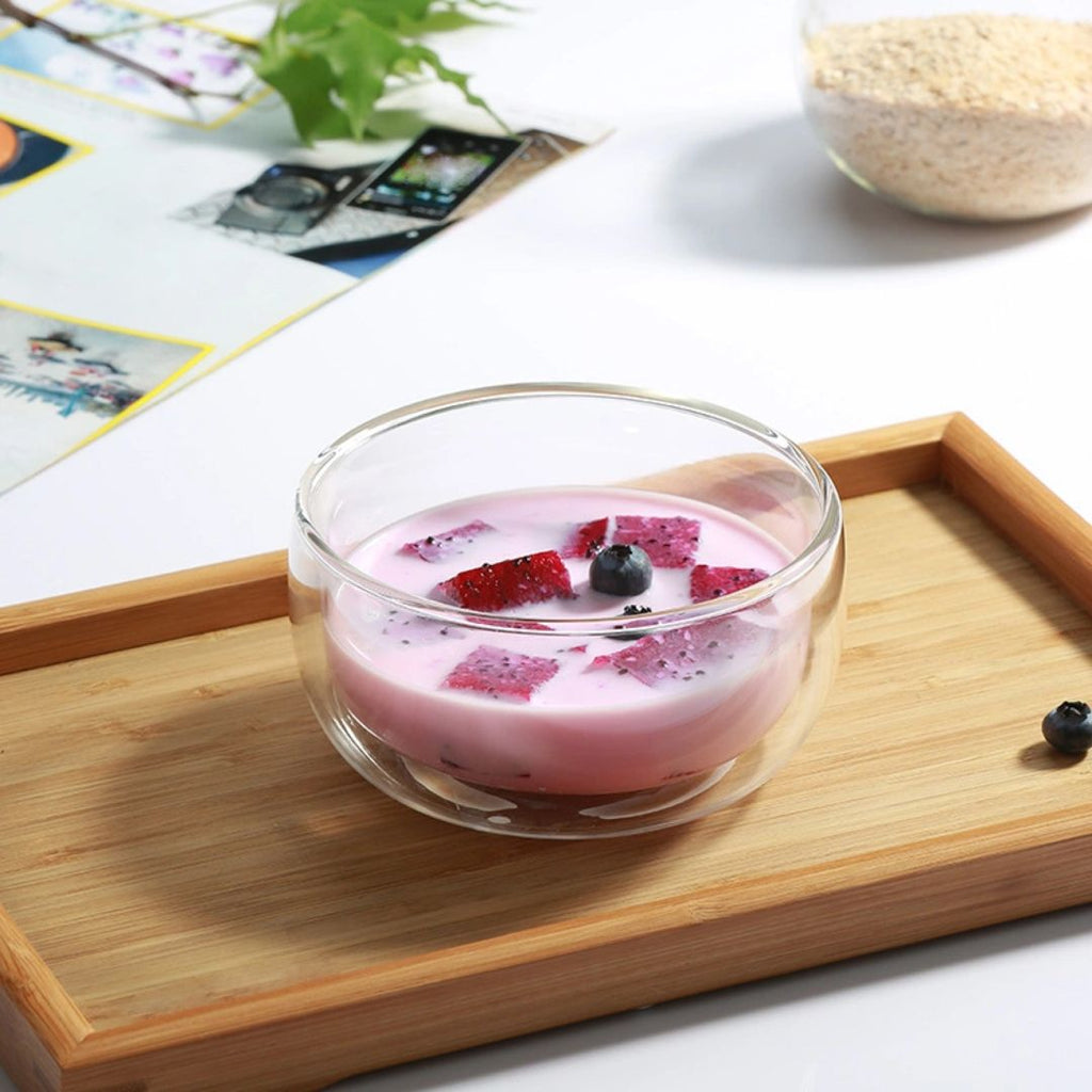 Double Wall Glass Salad & Soup Bowl 750ML – Set of 2