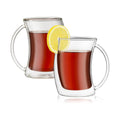 Double Wall Wave Design Glass Mug 250ML – Set of 2