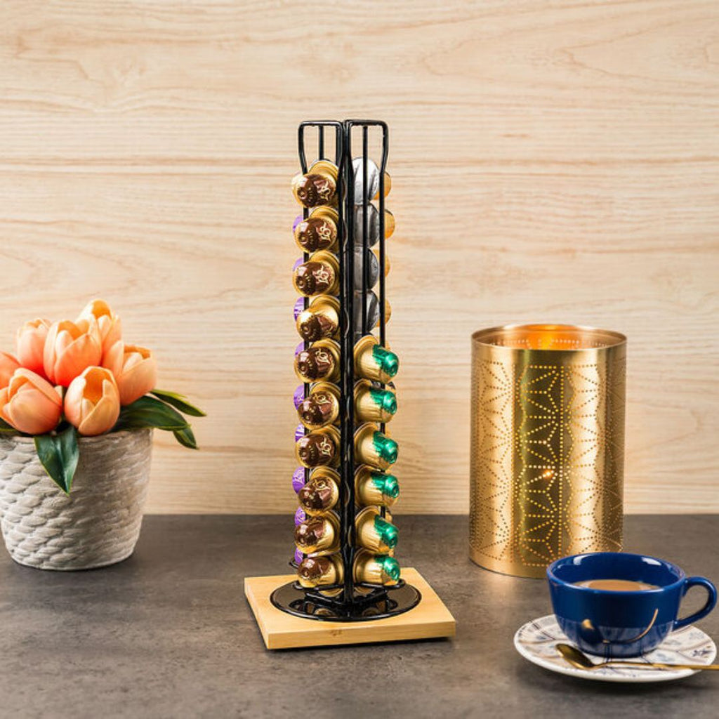 Cà Phê Viên Giá Đỡ, Xoay 360 Độ Cà Phê Pod Giá Đỡ Tháp Giá Đỡ Cho 40 Viên Cà Phê Nespresso, Đen