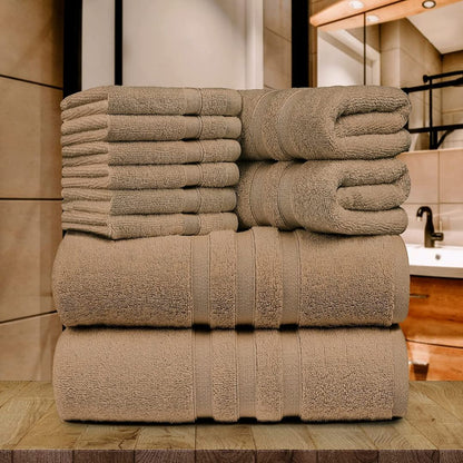 Towel Set - 2 Bath Towels, 2 Hand Towels and 6 Washcloths