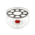 Heat Resistant Glass Teapot 600ML With Tea warmer and 50 ML Double Wall Cups Set Of 6