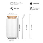 Borosilicate Glass Mason Jar With Bamboo Lid Set Of 4 (550 ML)
