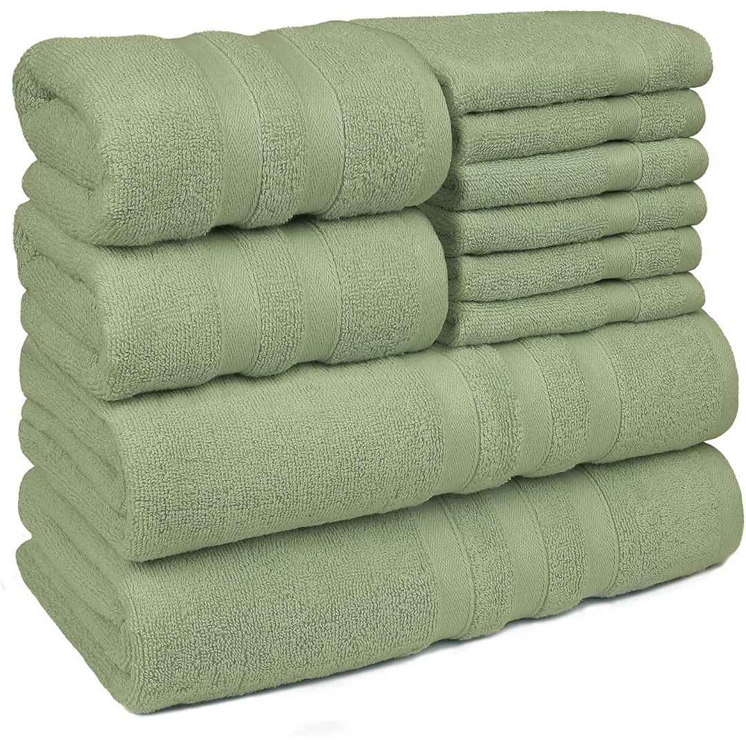 Towel Set - 2 Bath Towels, 2 Hand Towels and 6 Washcloths