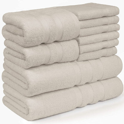 Towel Set - 2 Bath Towels, 2 Hand Towels and 6 Washcloths