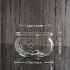 Heat Resistant Glass Teapot 600ML With Tea warmer and 50 ML Double Wall Cups Set Of 6