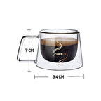 Cốc in cà phê cách nhiệt treo tường đôi, Bộ 2 chiếc, 200 ML