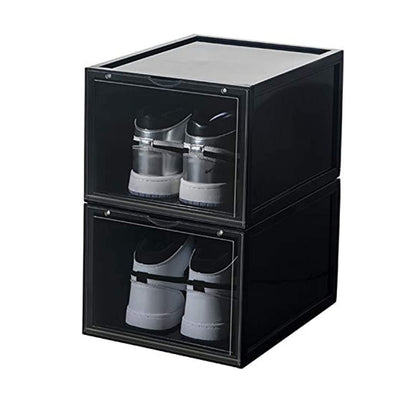 Hộp đựng giày, Drop Front Open storage Organizer Boxes - Lưu trữ cỡ giày lên đến UK 46 (Cỡ lớn), Bộ 2 hộp