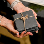 Natural Slate Square Coasters – Set of 6, 10x10cm