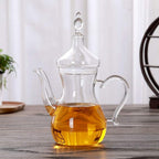 Heat resistant Arabic Style Teapot With Teawarmer and 80 ML Double Wall Espresso Cups Set of 6